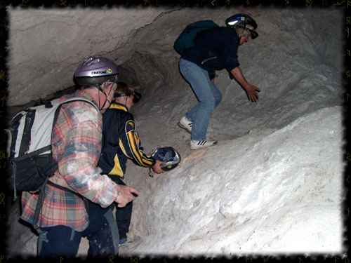 Underground-Biking: Ich, Kind & Frau im Stollen