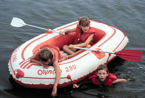 Mit dem Schlauchboot auf dem Zandmeer